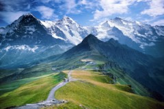 From Mannlichen, view Eiger, Monch, Jungfrau, Grindelwald Valley, Lauterbrunnen Valley, Switzerland, Alps, Europe. From Mannlichen, view Eiger, Monch, Jungfrau, Grindelwald Valley, Lauterbrunnen Valley, Switzerland, Alps, Europe.